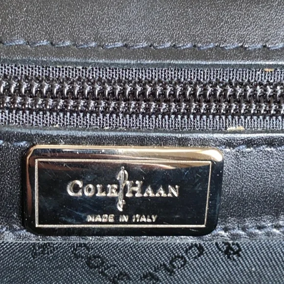 COLE HAAN BRIEFCASE BLACK LEATHER SCHOOL BOY CROSSBODY MESSENGER BAG Attaché